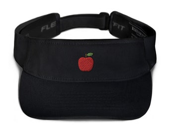Apple Embroidered Visor: Adjustable Summer Sun Hat