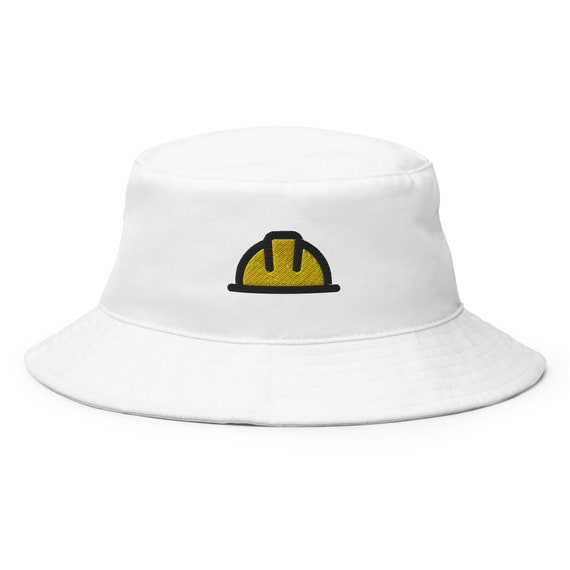 Construction Helmet Bucket Hat, Embroidered Bucket Hat, Handmade Unisex  Adult Cotton Sun Hat, Summer Hat Gift Multiple Colors 