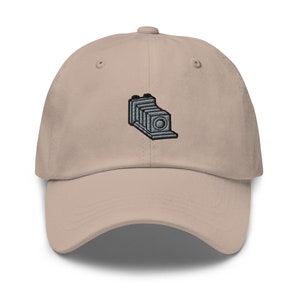 Vintage Camera Dad Hat, Embroidered Unisex Hat, Handmade Dad Cap, Adjustable Baseball Cap Gift - Multiple Colors
