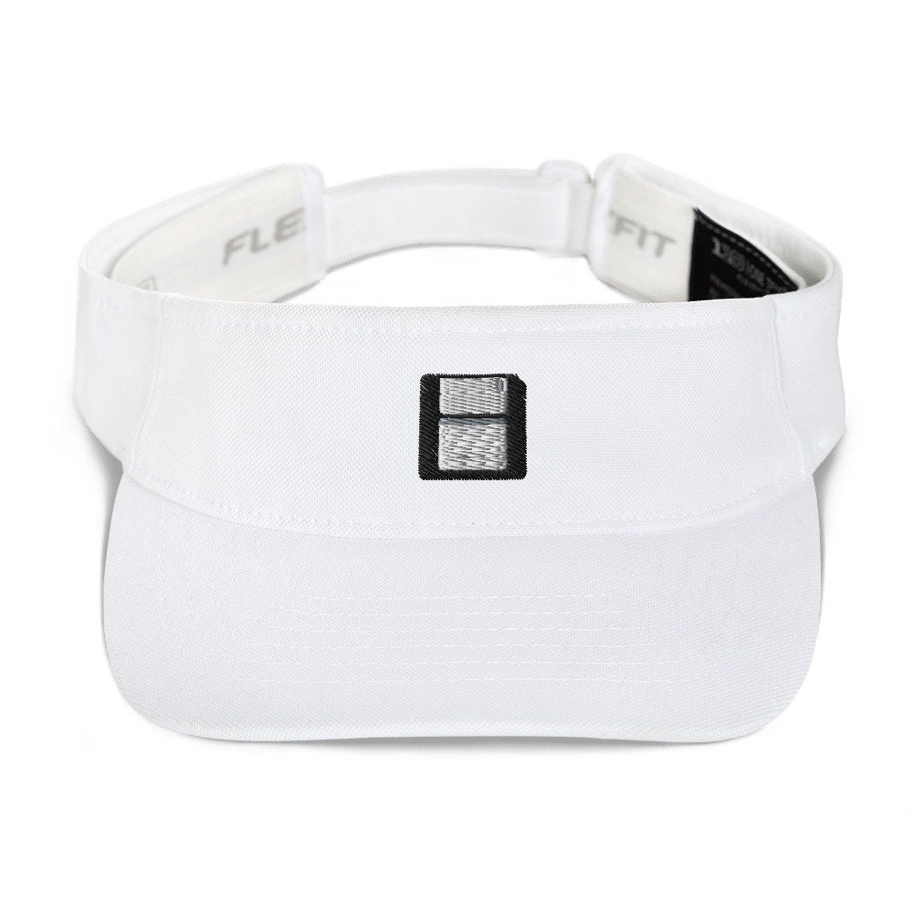 Floppy Disk Embroidered Visor, Premium Summer Visor,  Adjustable Beach Sun Hat - Multiple Colors