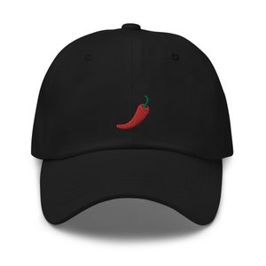 Spicy Red Hot Chili Pepper Embroidered Dad Hat,  Embroidered Unisex Hat, Dad Cap, Adjustable Baseball Cap Gift for Him