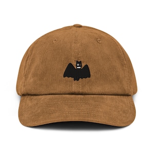 Demon Corduroy Hat, Handmade Embroidered Corduroy Dad Cap - Multiple Colors