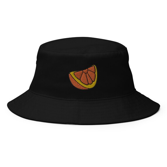 Embroidered Orange Slice Bucket Hat: Unisex Cotton Sun Hat - Etsy