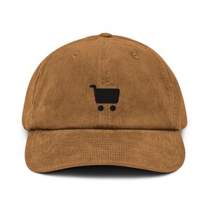Online Shopping Corduroy Hat, Handmade Embroidered Corduroy Dad Cap - Multiple Colors