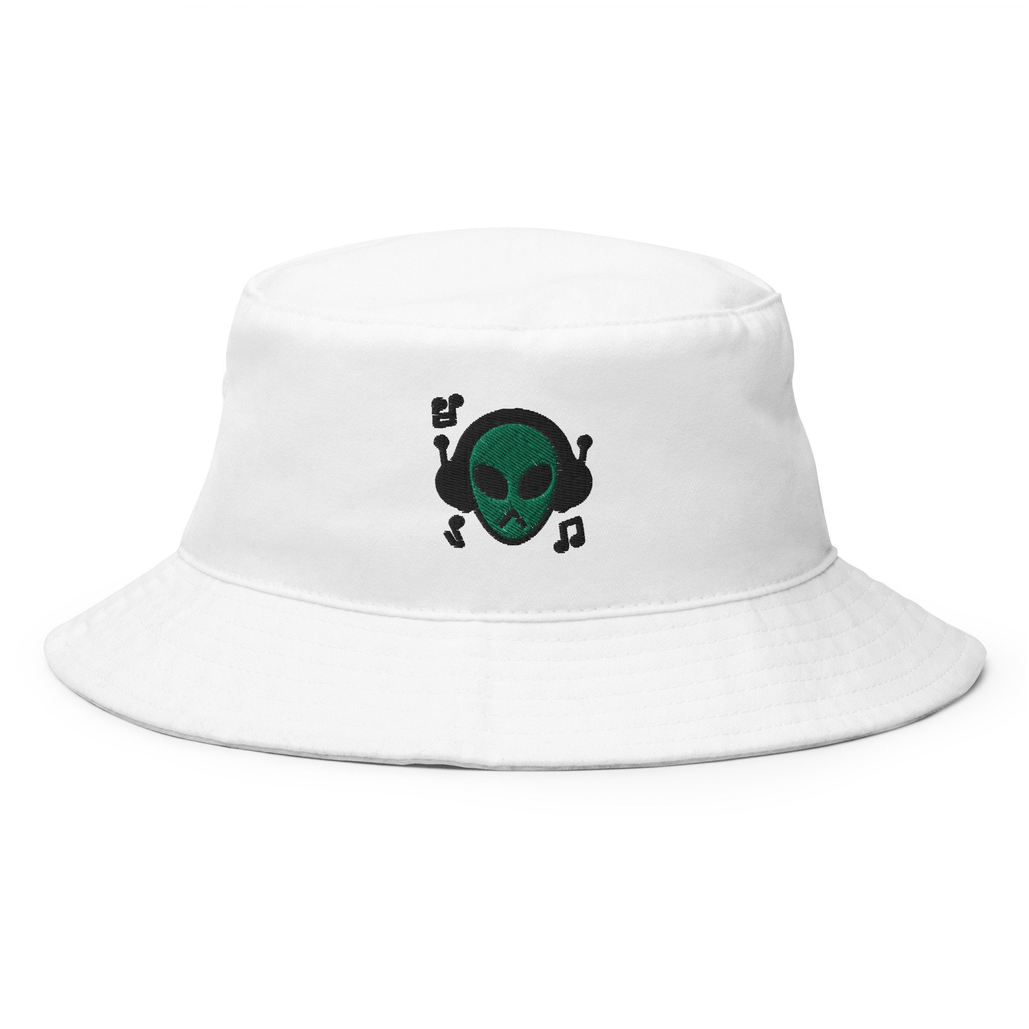 Embroidered Music Alien Bucket Hat: Unisex Cotton Sun Hat - Etsy