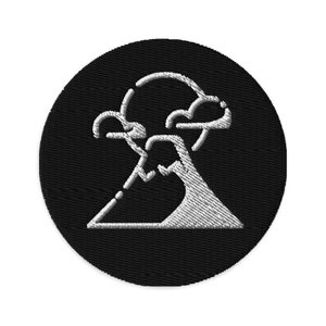 Fuji Embroidered Patch, Handmade Fuji Embroidery, Iron on Circular 3&quot; Patch, Mt. Fuji Embroidered Three Inch Patch