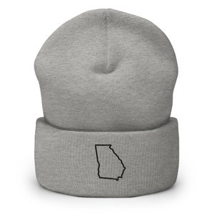 Georgia State Karte bestickte Mütze, handgefertigte Manschette stricken Unisex Slouchy Erwachsene Wintermütze Mütze Geschenk