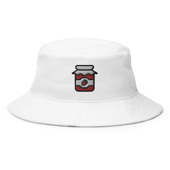 Strawberry Jam Bucket Hat, Embroidered Bucket Hat, Handmade
