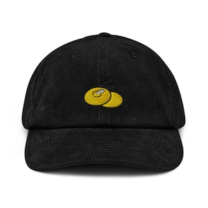Cymbals Corduroy Hat, Handmade Embroidered Corduroy Dad Cap - Multiple Colors