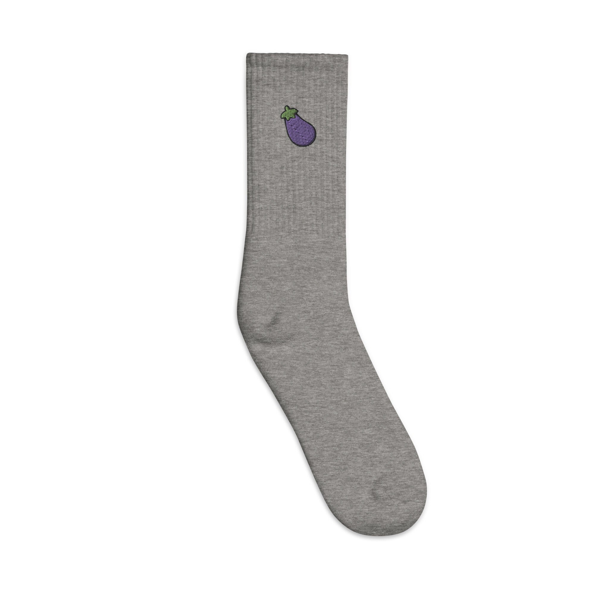 Chaussettes Aubergine - broderie, Madame TSHIRT