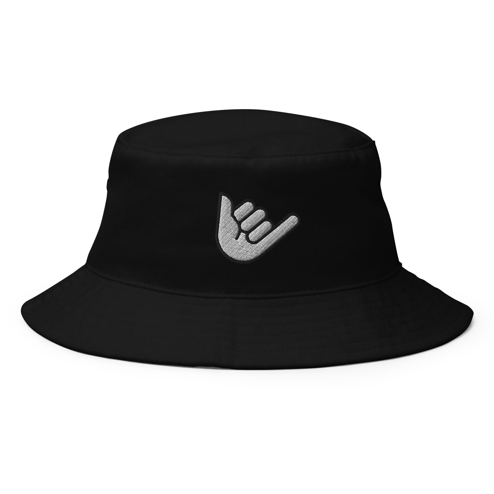 Shaka Hand Bucket Hat, Embroidered Bucket Hat, Handmade Unisex Adult Cotton Sun Hat, Summer Hat Gift - Multiple Colors