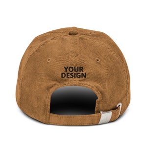 Back of Corduroy Hat Custom Embroidery, Customized Hat Back, Personalized Corduroy Hat Embroidery, Custom Corduroy Hat