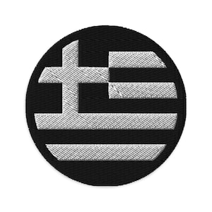 Greece Embroidered Patch, 3&quot; Greece Flag Patch, Circular Greece Patch Embroidery, Iron on/Sew on Patch Embroidery