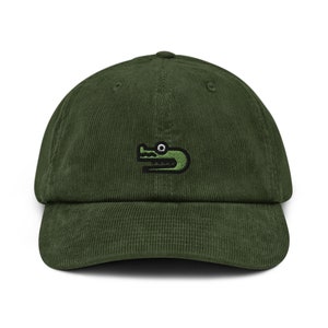 Alligator Cord Hut, handgefertigte bestickte Cord Dad Cap - mehrere Farben