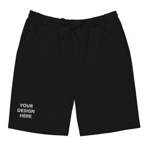 Custom Men's Fleece Shorts, Customized Text Shorts, Custom Logo Shorts, Personalized Design Mens Shorts, Your Design Shorts