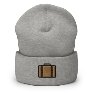 Koffer aktetas geborduurde beanie, handgemaakte gebreide unisex slouchy volwassen wintermuts cadeau