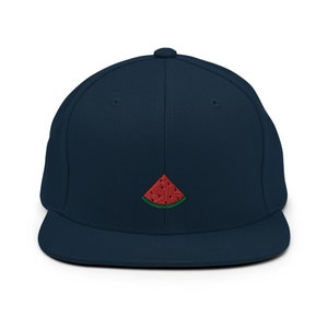 Watermelon Embroidered Snapback Hat, Cap Gift, Embroidered Snapback Hat, Flat Bill Snapback