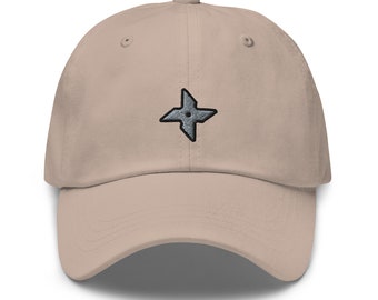 Ninja Star Embroidered Dad Hat,  Embroidered Unisex Hat, Dad Cap, Adjustable Baseball Cap Gift for Him