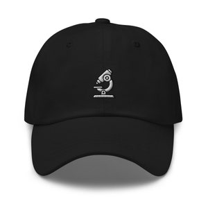 Microscope Embroidered Dad Hat,  Embroidered Unisex Hat, Dad Cap, Adjustable Baseball Cap Gift for Him