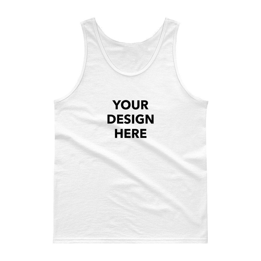 Custom Tank Top, Customized Printed Tank Top, Unisex Personalized Tank Top, Your Text Design or Logo Tank Top, Bulk Screen Printed Tank Tops