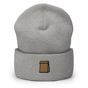 Berretto ricamato in carta marrone con risvolto, unisex, lavorato a maglia, per adulti, invernale, regalo