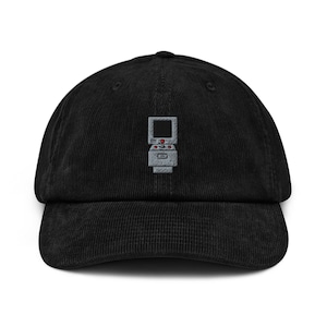 Retro Gaming Machine Corduroy Hat, Handmade Embroidered Corduroy Dad Cap - Multiple Colors