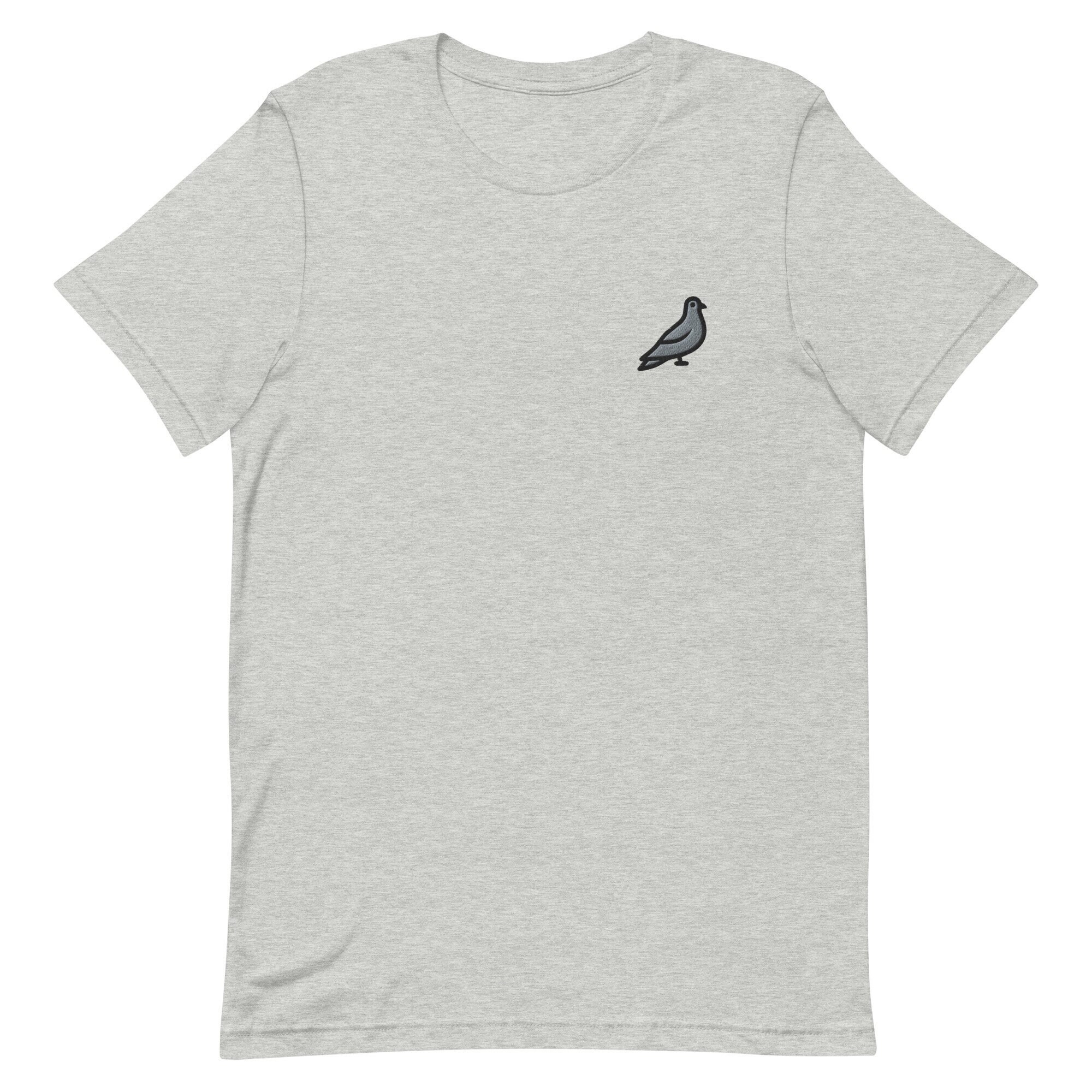 Pigeon Unisex T-Shirt, Embroidered Unisex T-Shirt Gift for Boyfriend, Girlfriend, Unisex Short Sleeve Shirt - Multiple Colors