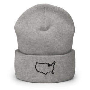 USA Bestickte Mütze, Handmade Cuffed Knit Unisex Slouchy Erwachsene Winter Mütze Mütze Geschenk