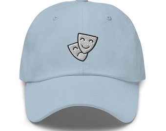 Theater Masks Embroidered Dad Hat: Unisex Cotton Twill Baseball Cap