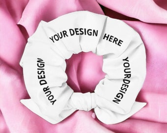 Custom Scrunchie, Customized All Over Print Scrunchie, Personalized Text Design or Logo Scrunchie, Custom Printed Scrunchie