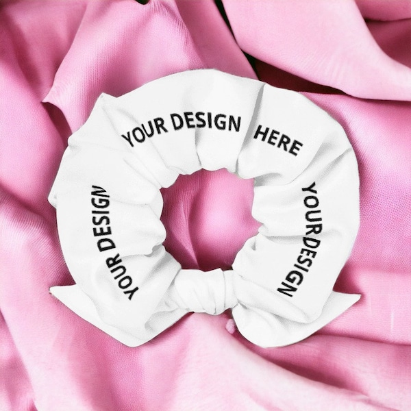 Custom Scrunchie, Customized All Over Print Scrunchie, Personalized Text Design or Logo Scrunchie, Custom Printed Scrunchie