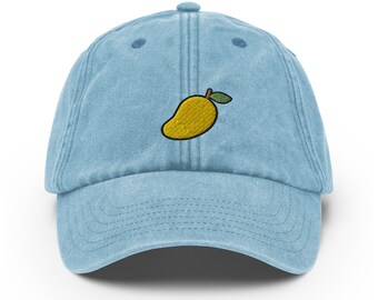 Mango Vintage Hat, Aged Dad Cap, Faded Baseball Cap Gift - Multiple Colors