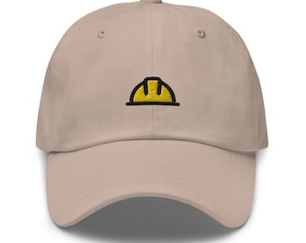 Geborduurde bouwhelm Dad Hat: baseballpet van katoenkeperstof