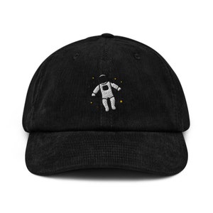 Astronaut Corduroy Hat, Handmade Embroidered Corduroy Dad Cap - Multiple Colors