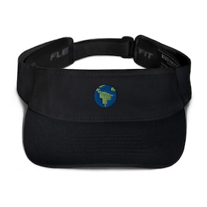 Earth Embroidered Visor, Premium Summer Visor,  Adjustable Beach Sun Hat - Multiple Colors