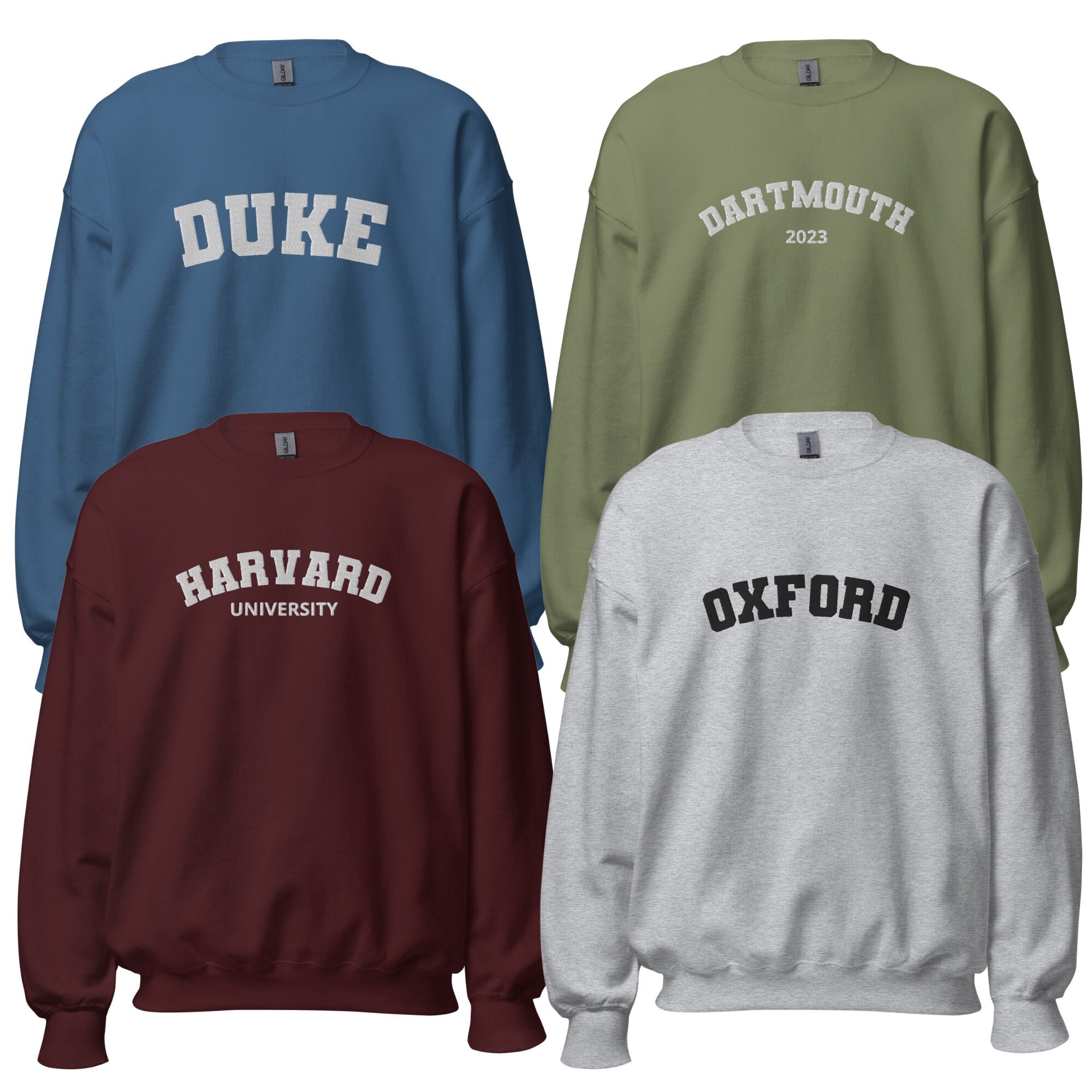 Custom Embroidered College Sweatshirt, Personalized Varsity
