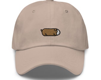 Guinea Pig Embroidered Dad Hat: Unisex Cotton Twill Cap