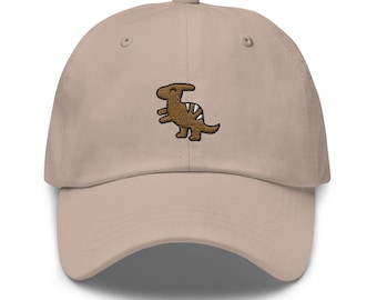 Parasaurolophus Embroidered Dad Hat,  Embroidered Unisex Hat, Dad Cap, Adjustable Baseball Cap Gift for Him