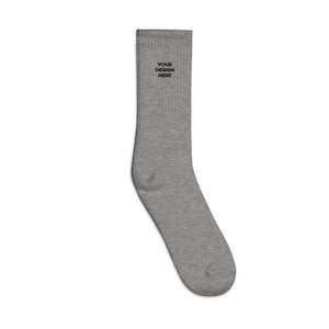 Your Design Text or Logo Embroidered Socks, Handmade Socks Embroidery ...