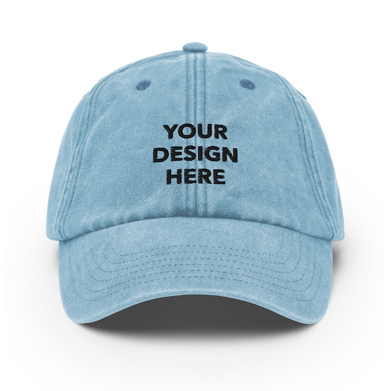 Personalized Embroidered Vintage Cap: Custom Text/Logo, Handmade