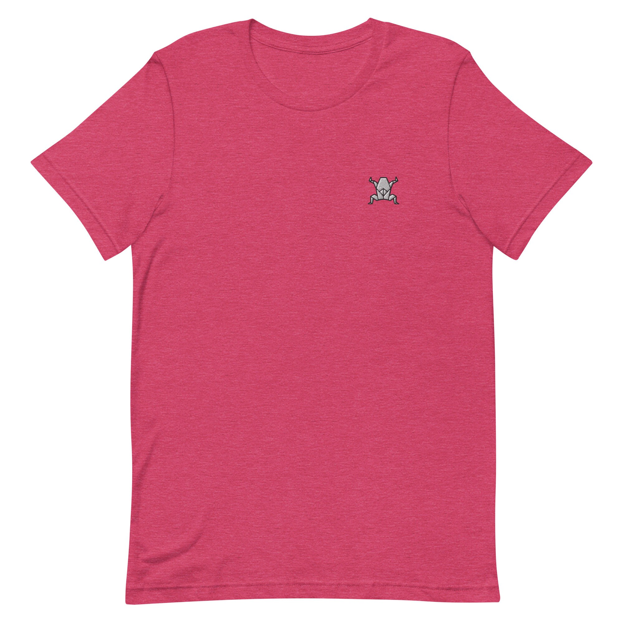 Tシャツ ピンク origami Embroidered Origami Frog T-shirt: Unisex Cotton Tee - Etsy