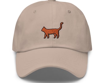 Orange Tabby Cat Embroidered Dad Hat,  Embroidered Unisex Hat, Dad Cap, Adjustable Baseball Cap Gift for Him