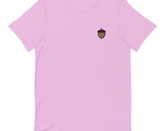 Acorn Unisex T-shirt, Embroidered Unisex T-shirt Gift for