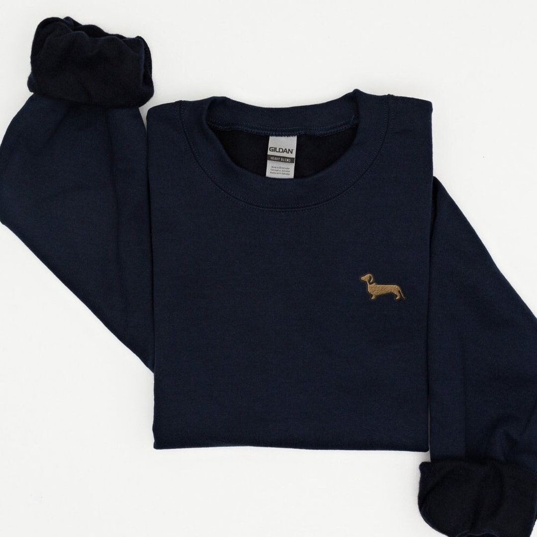 Embroidered Weiner Dog Sweatshirt, Dachshund Lover Gift, Weiner Dog
