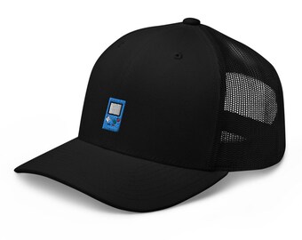Blau Vintage Spielkonsole Bestickter Trucker Hut, Netzmütze Geschenk