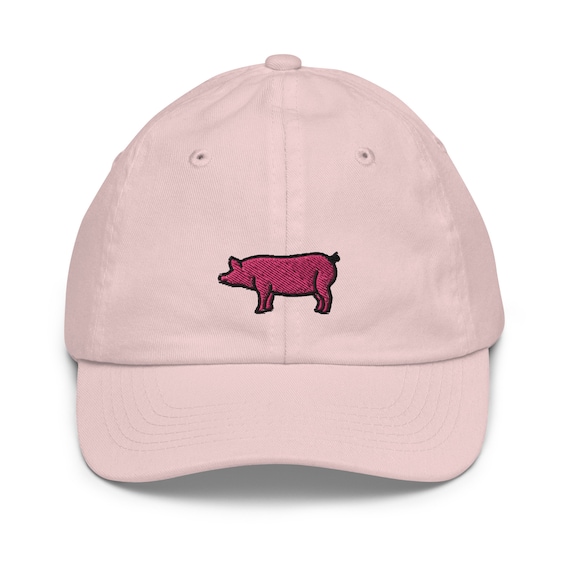 Pig Youth Baseball Cap Handmade Kids Hat Embroidered Etsy