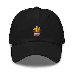 French Fry Embroidered Dad Hat,  Embroidered Unisex Hat, Dad Cap, Adjustable Baseball Cap Gift for Him