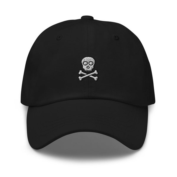 Skull and Crossbones Embroidered Dad Hat,  Embroidered Unisex Hat, Dad Cap, Adjustable Baseball Cap Gift for Him