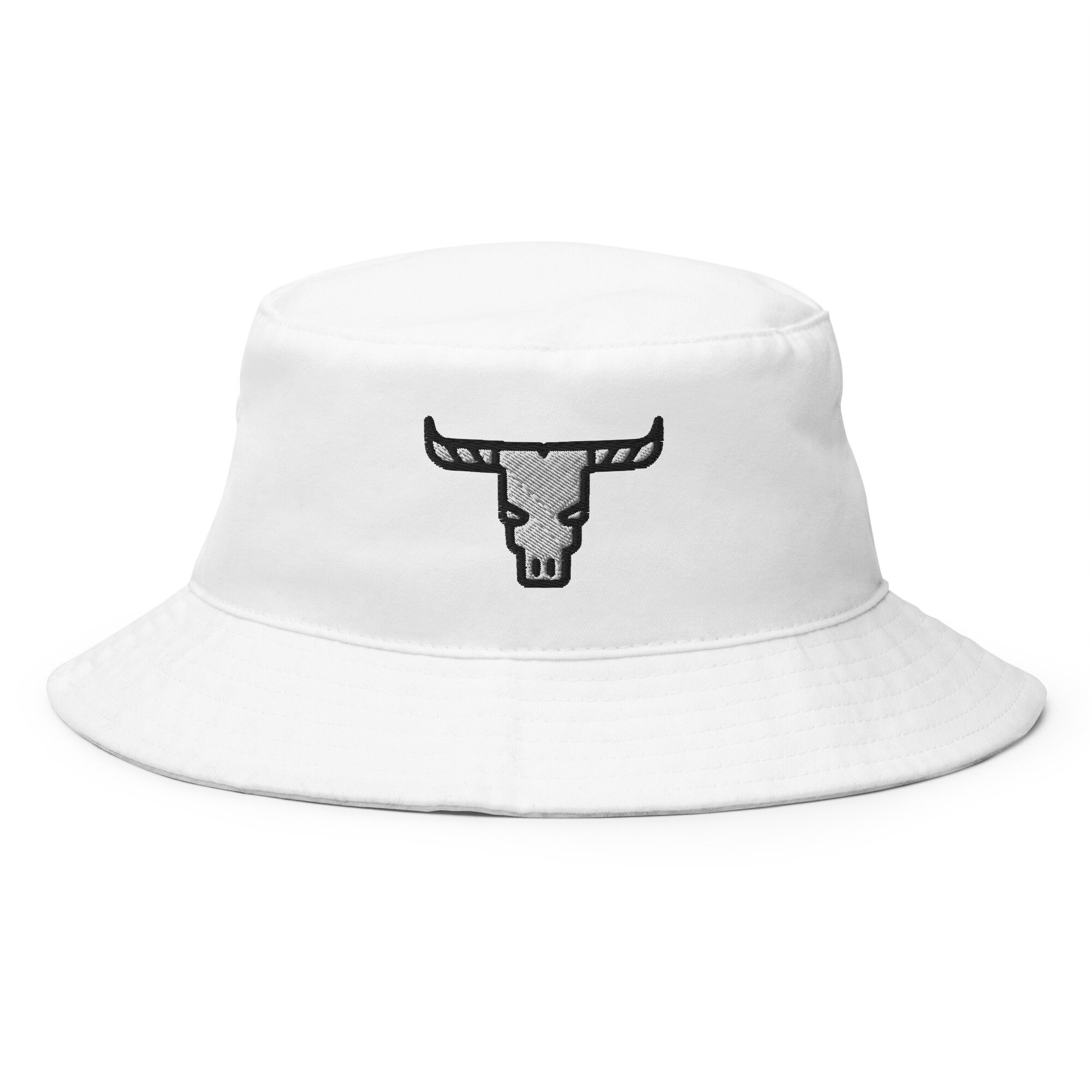Bull Skull Bucket Hat Embroidered 