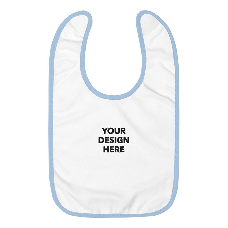 Personalized Embroidered Baby Bib: Custom Text & Logo - Etsy